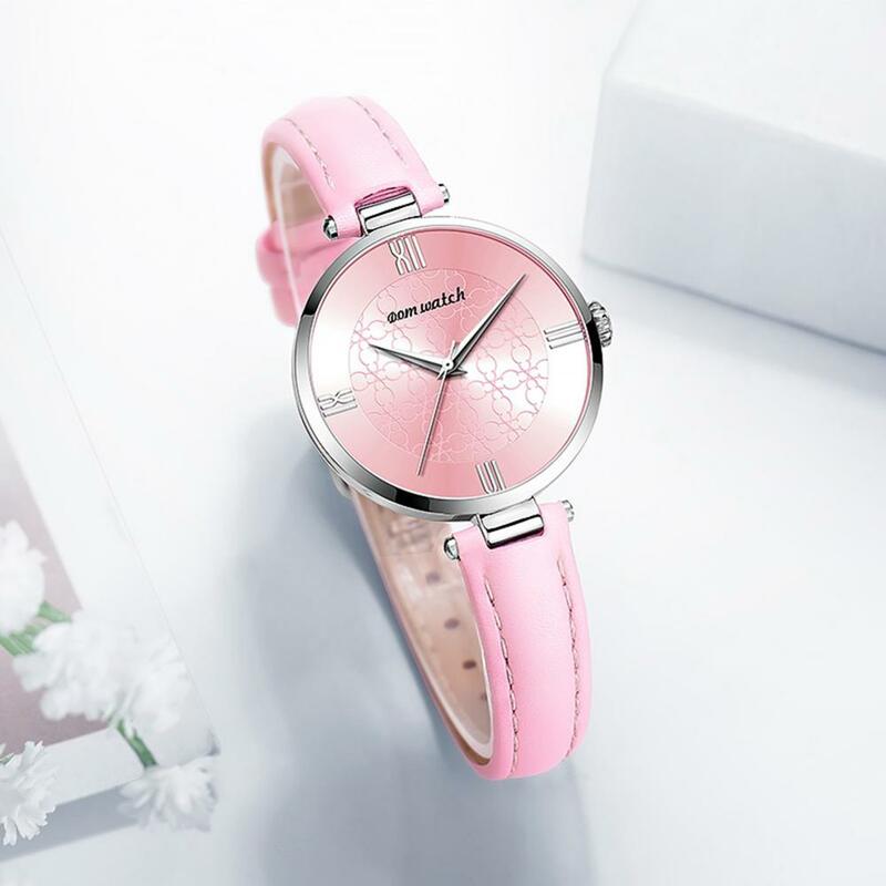 بساطتها لطيف النساء الساعات DOM العلامة التجارية سيدة ساعة كوارتز اليابان حركة الوردي السيدات فستان الفرقة فتاة ساعة هدية G-1294
