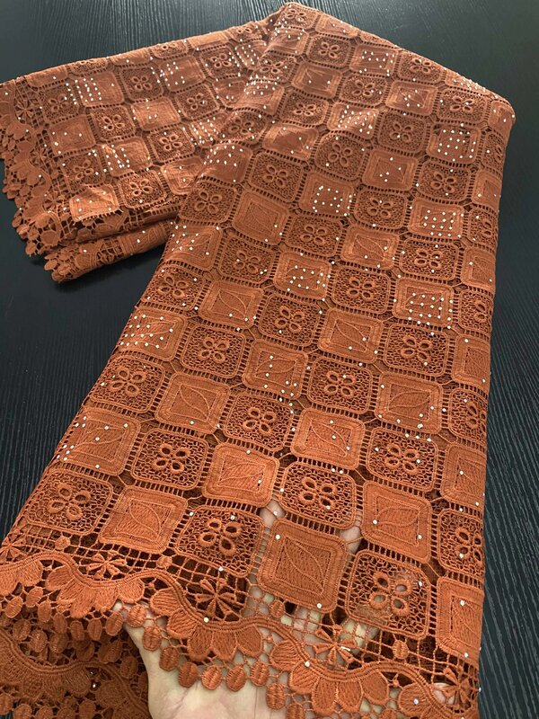 Tela de encaje de guipur africano, tejido bordado francés nigeriano de alta calidad, a la moda, para YA3424B-4 de boda, 2020