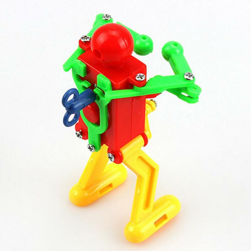 Windup robô dançarino multicolorido primavera dança andando robô brinquedo torcida ass dança na corrente relógio novidade brinquedo robô