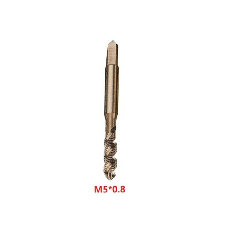 M3-M10 Tap HSS Kobalt M35 Mesin Sprial Seruling Keran Metrik Sekrup Tekan Tangan Kanan Perbaikan Alat Aksesoris