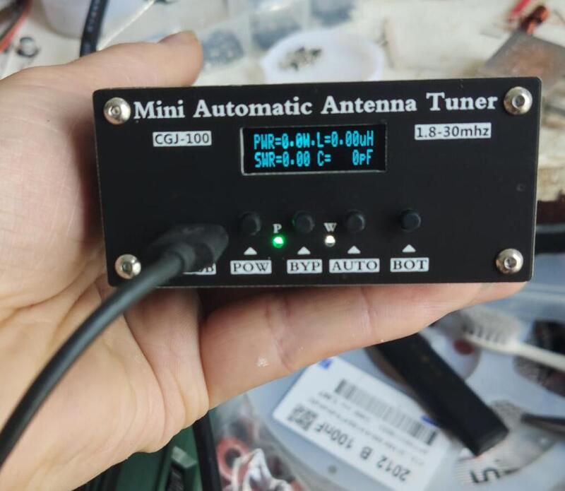 Tuner d'antenne automatique assemblé 1.8-50MHz par N7DDC 7x7 + OLED 0.91 pouces + boîtier, Type C