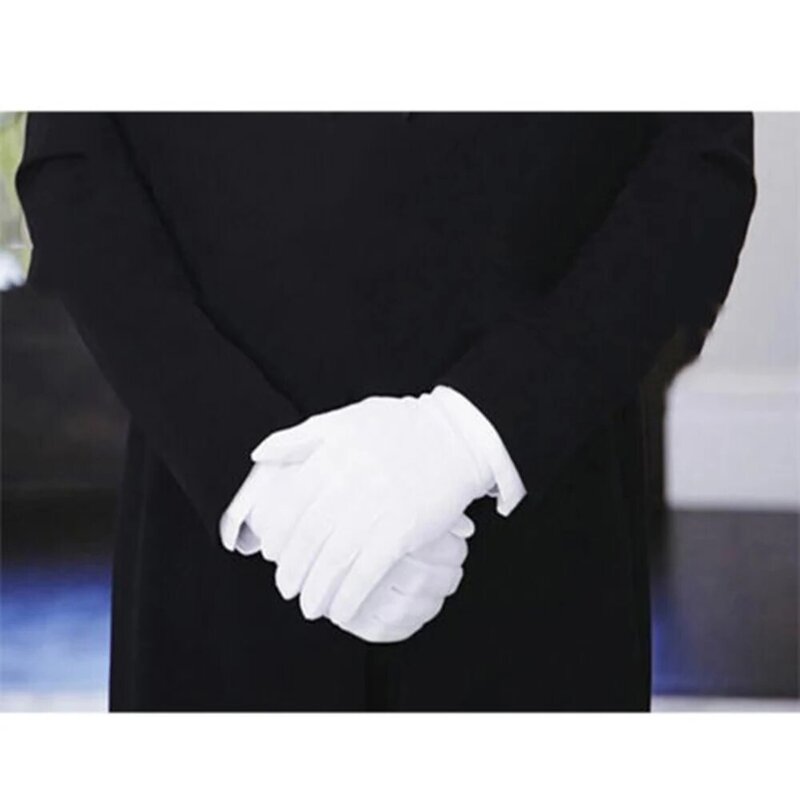 Gants blancs unisexes, protection des mains, magicien d'honneur, doigt complet, smoking formel, étiquette de réception, défilé, travail, assurance