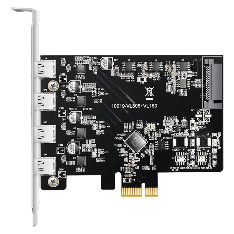 KC019 PCI-E to Type-C USB 3.1 Expansion Card 5Gbps High Speed Transmission Transfer Card with PCI Express X4/X8/X16