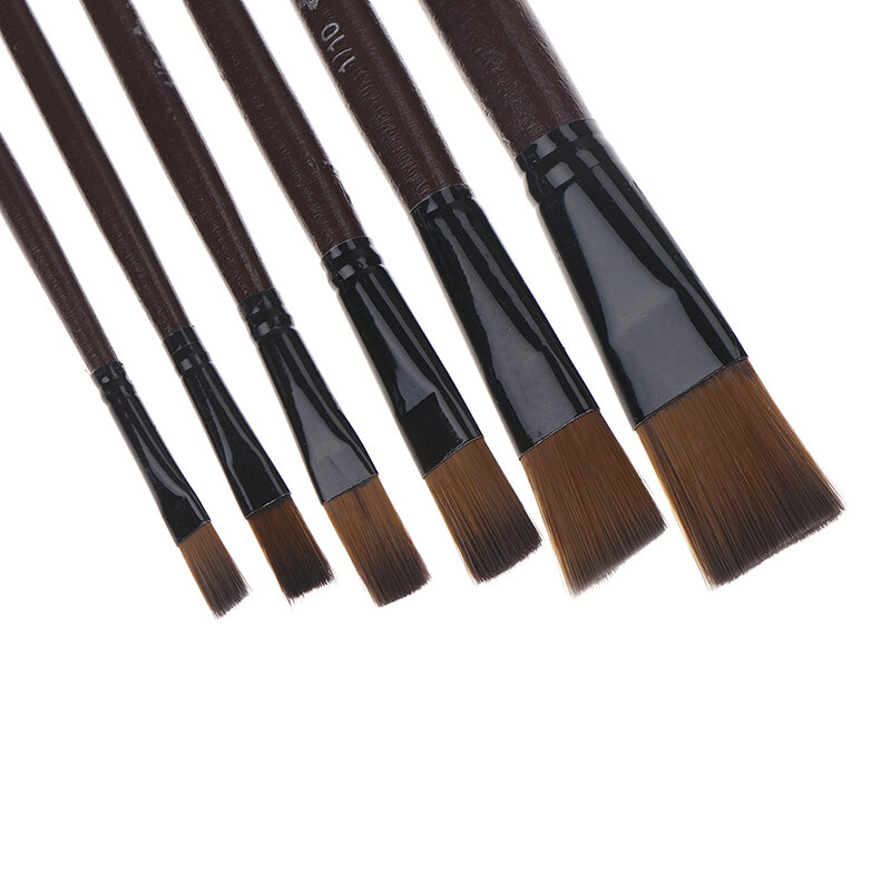 6pcs/set Round Nylon Oil Paint Brush Artist Paint Brush Painting Brush For Watercolor,Oil,Acrylic Brush Pen Art Supplies