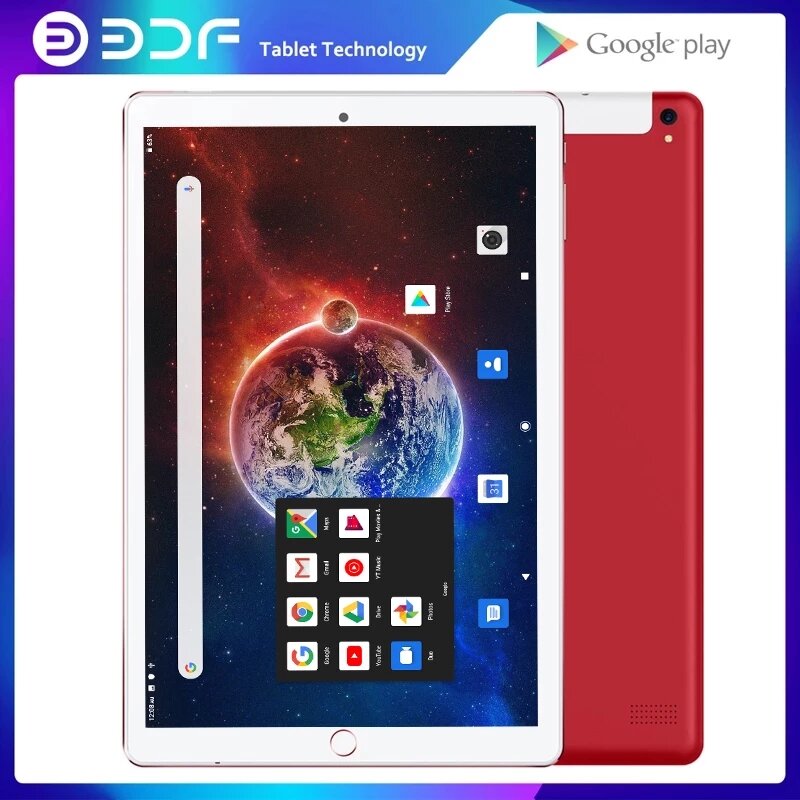 Tablet de 10.1 polegadas pc 9.0 android, 3g, ligações telefônicas, octa core 4gb/64gb, dual sim, wi-fi, bluetooth 4.0, novo sistema + teclado