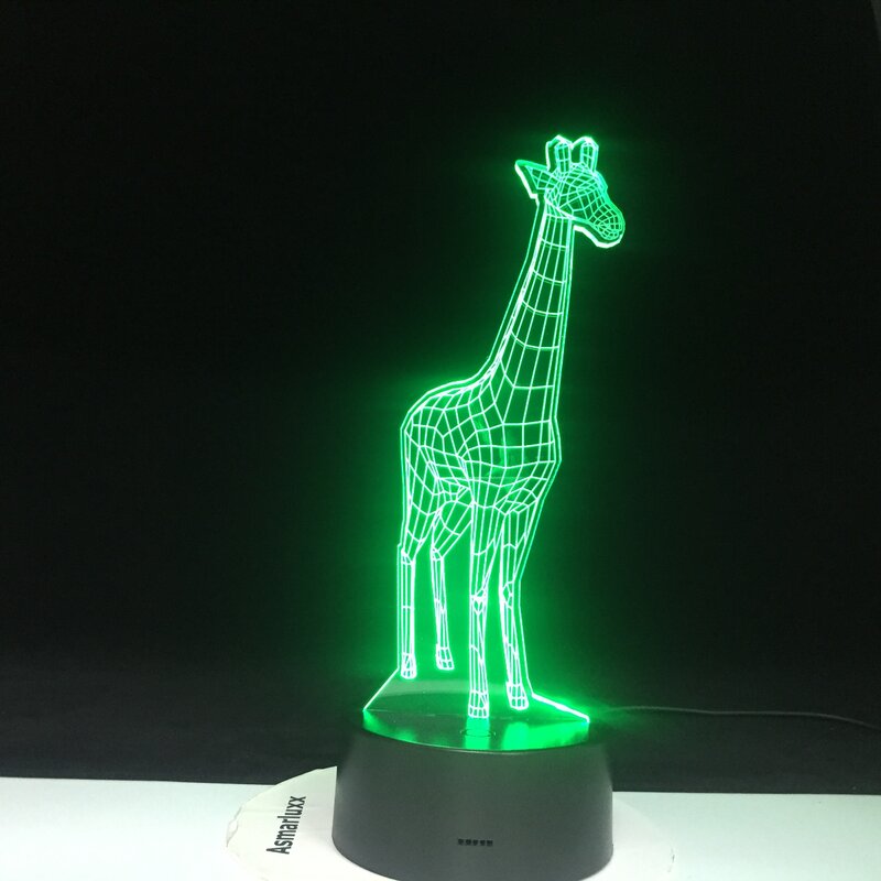 Giraffe 3D LED Night Light With 7 Colors Light For Home Decoration Lamp Amazing Visualization Optical Illusion Sensor Light 1406