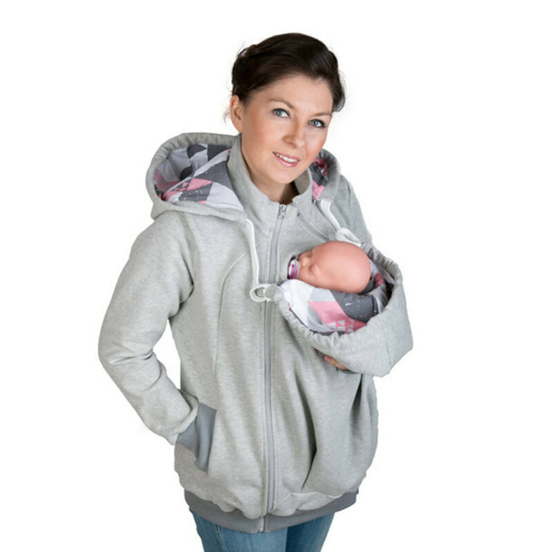 Abrigo de maternidad para mujeres embarazadas, suéter de canguro 2 en 1, sudadera multifunción con capucha, ropa de mamá, ropa de maternidad gruesa para Otoño e Invierno