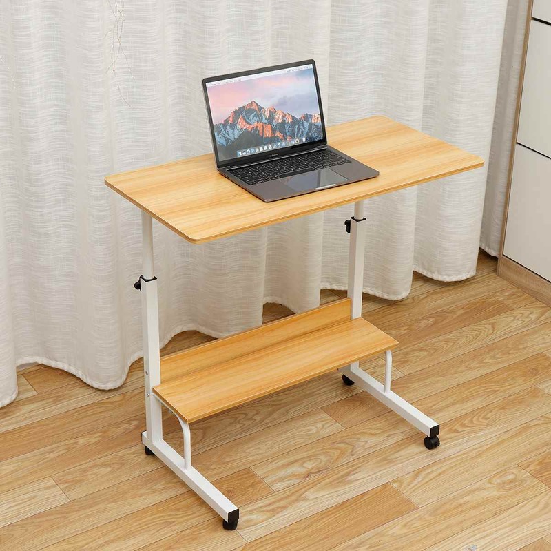 Mesa de ordenador portátil ajustable, escritorio giratorio para cama, se puede levantar, 80x40cm
