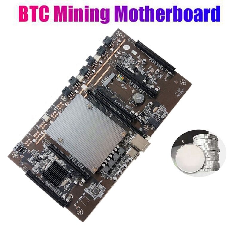 BTC Mining Motherboard BTC79X5 V1.0 LGA 2011 DDR3 Supports 32G 60mm Pitch Support RTX3060 Graphics Card for BTC Miner