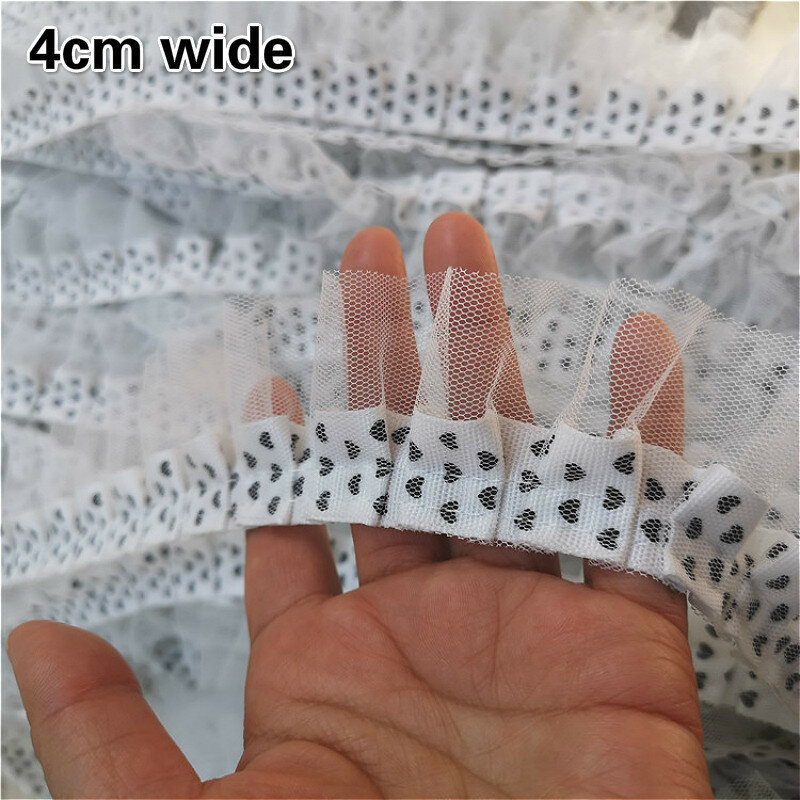 Robe Double couche en tissu Polyester 3D 4cm de large | Blanc, noir, tulle dentelle, bord ruban brodé, garniture du col, artisanat décoré bricolage
