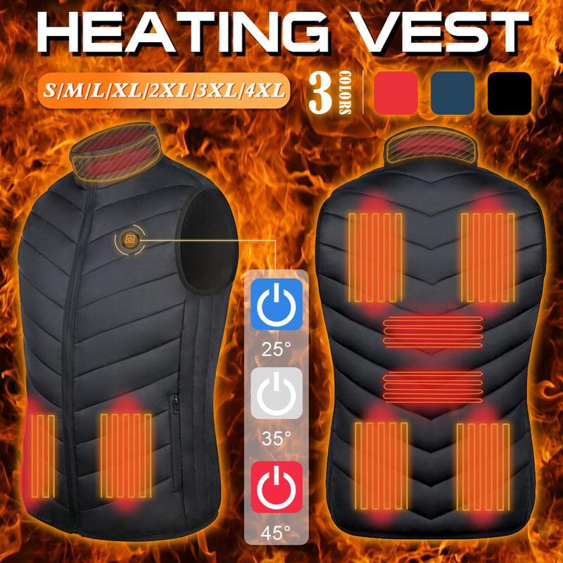 New 9 Places Heated Vest USB Heated Jacket Heating Vest Men Winter chaleco termico Women's warm vest weste 난방조끼 жилетка женская