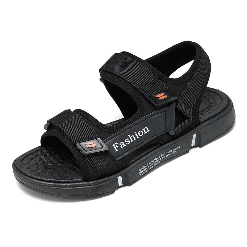 Alta qualidade da marca ao ar livre dos homens sandálias de praia verão sandálias homens casuais respirável moda sandálias de praia plataforma preto