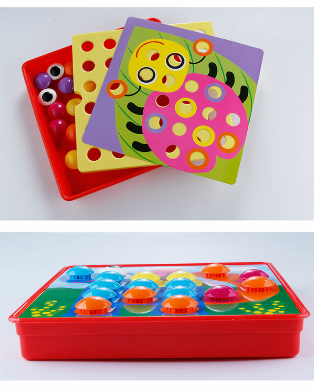 Puzles para bebés, juego educativo de imagen compuesta, rompecabezas creativo de uñas de seta, juguetes para niños