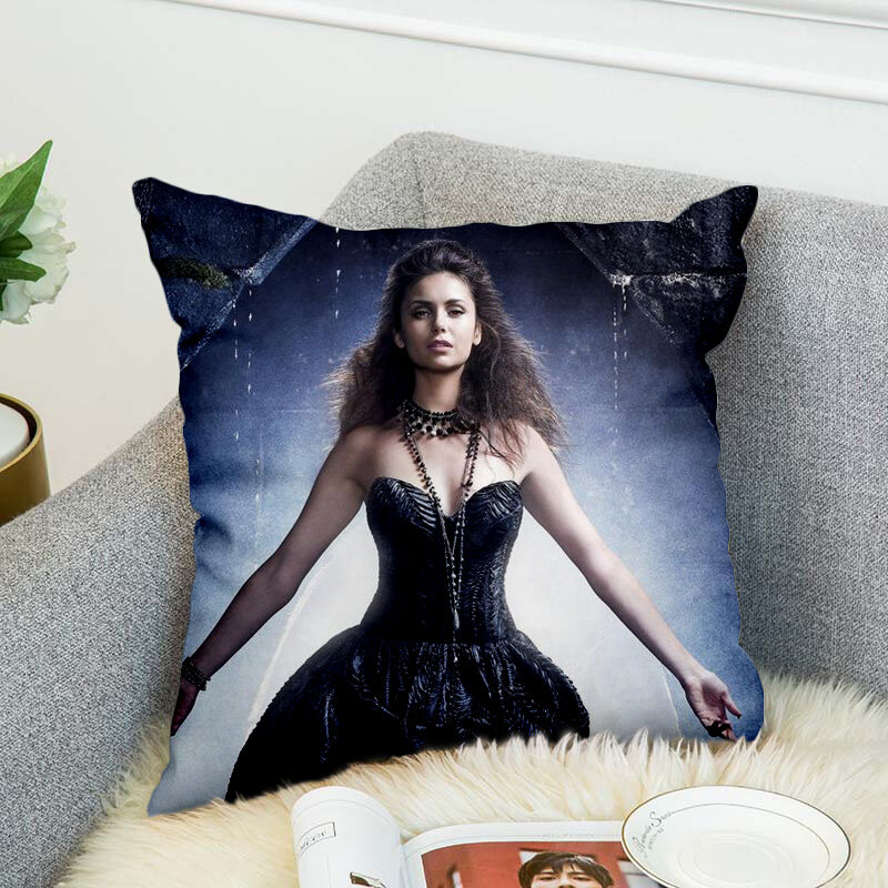 Funda de almohada decorativa de poliéster, cubierta de almohada de the Vampire Diaries, estilo-7