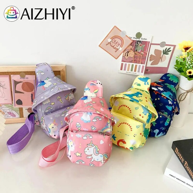 Bolso de pecho con estampado de dibujos animados para niños, niñas, sombreros, bolsas cruzadas, Mini bolsas de mensajero de nailon