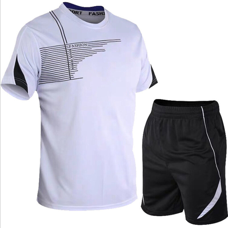 Kaus Tenis Kualitas Tinggi Kaus Bulu Tangkis Set Celana Pendek Set Tenis Meja Pria Pakaian Ping Pong Setelan Olahraga Jogging Bulu Tangkis