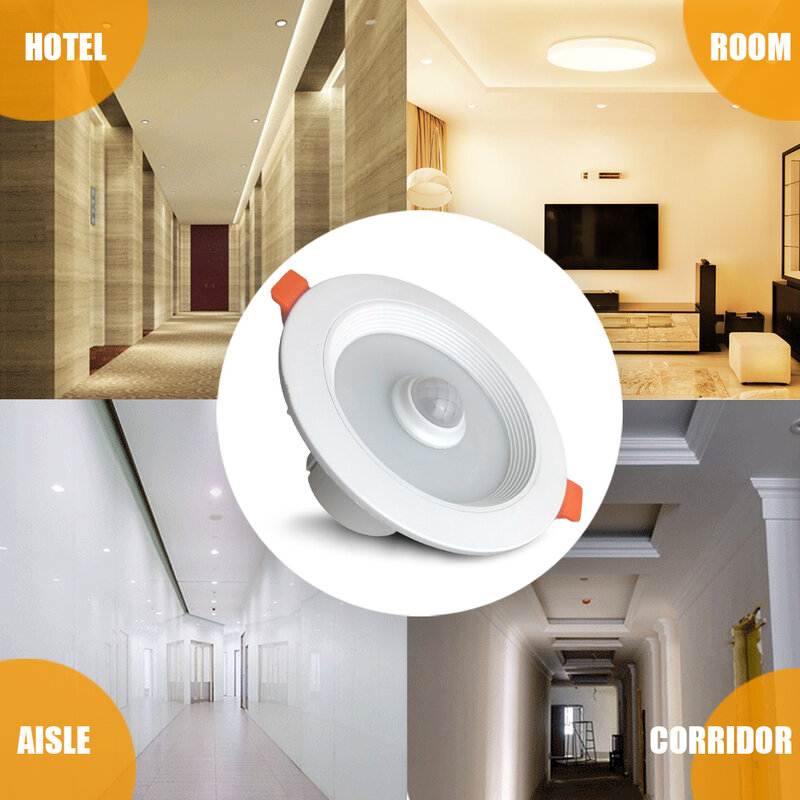 LED Downlight PIR Sensor Motion Night Light Recessed Ceiling Spot Lamp 20W 15W 10W 5W Downlight Bathroom Kitchen Indoor Lights