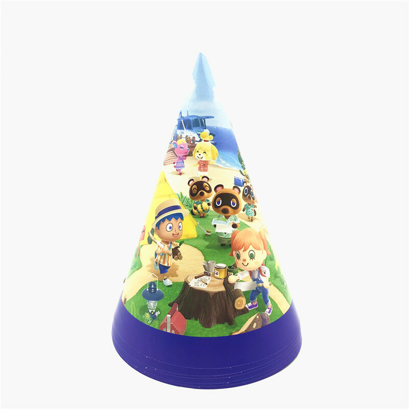 Cartoon Animal Crossing Birthday Party Decoration Party Supplies Disposable Paper Cups Plates Banner Hats Kids Tableware Sets