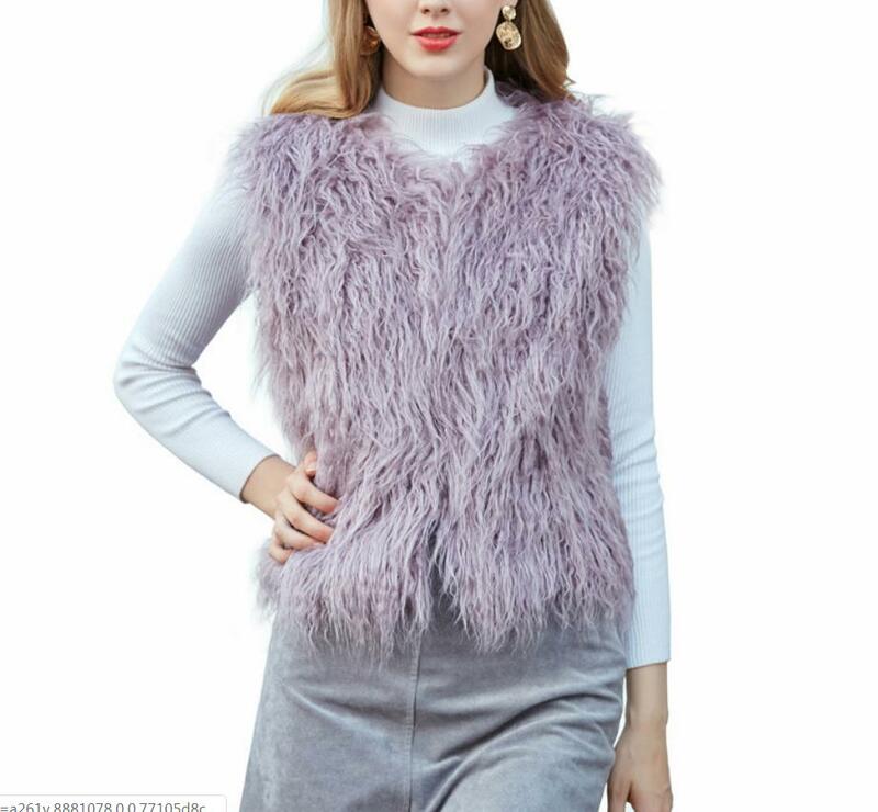 Abrigo suave de piel sintética para mujer, chalecos cortos a la moda para otoño e invierno, talla S/2Xl, K1176