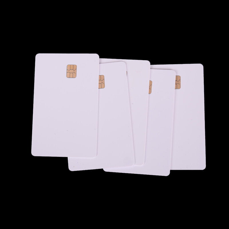 Bộ 5 Trắng Liên Lạc Với Chip IC Thông Minh Trống PVC Thẻ SLE4442 Chip Trống Thẻ Thông Minh Liên Lạc Với Thẻ IC An Toàn