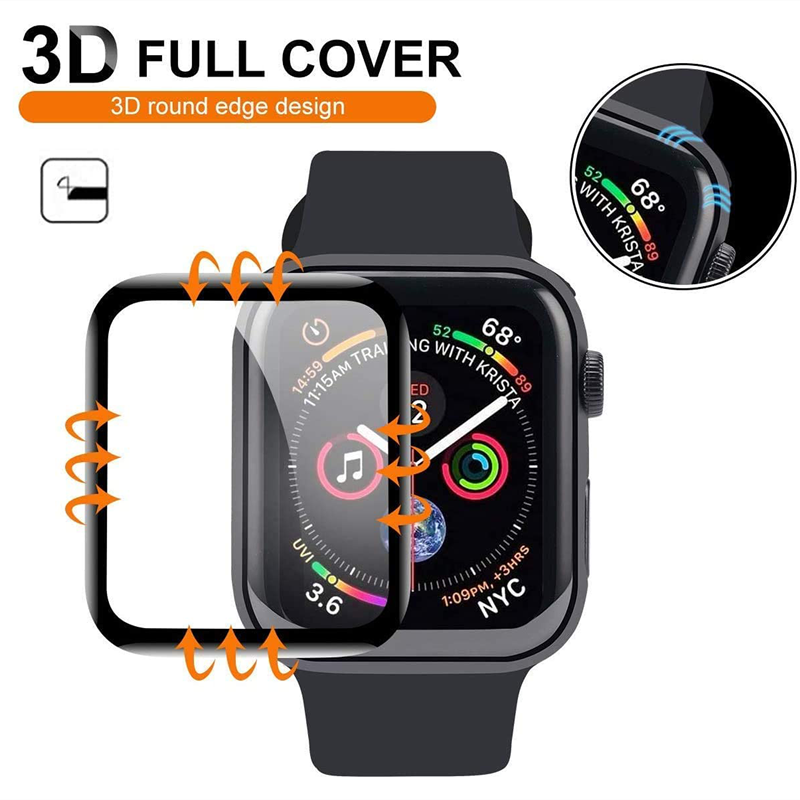 Protector de pantalla completa impermeable para Apple Watch, cristal suave no templado para iwatch Serie 3 2 1 38mm 42mm, 6 SE 5 4 40mm 44mm