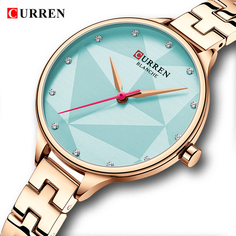 CURREN 9047 moda Casual kobiety zegarki Top luksusowa marka panie zegarek kwarcowy zegarek ze stali nierdzewnej Relogio wodoodporna dziewczyna