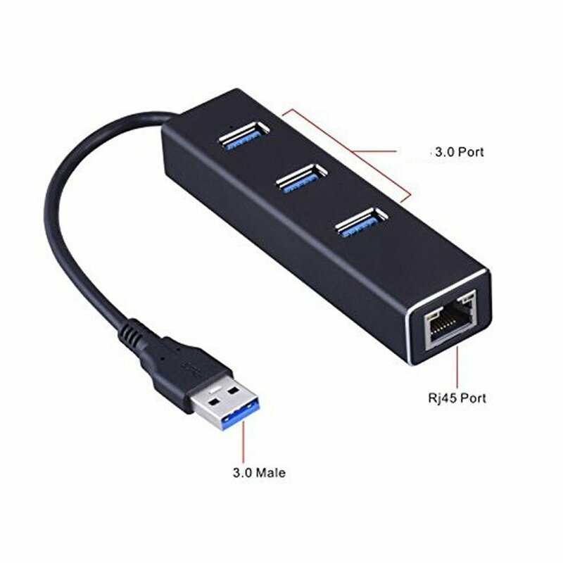 USB 기가비트 이더넷 어댑터 3 포트 USB 3.0 허브 USB Rj45 Lan 네트워크 카드 Macbook Mac 데스크탑 용