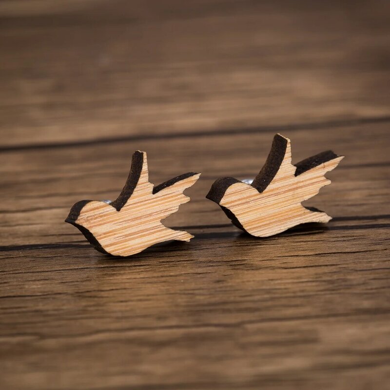 FENGLI Nette Frühling Swallow Stud Ohrringe für Frauen Mode Schmuck Holz Ohrringe Einfache Mädchen Weihnachten Ohrringe Orecchini