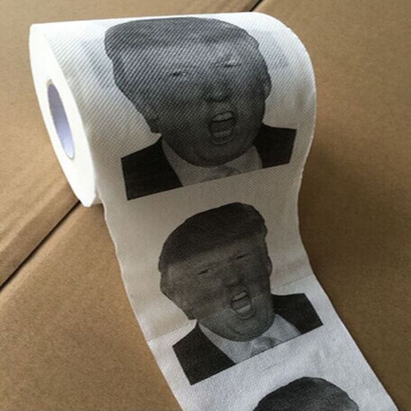 Rolo de papel higiênico engraçado do presidente, papel higiênico trump, reunião donald trump, papel higiênico, rolo de lenços, mordaça, presente