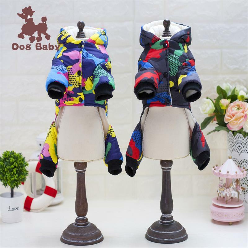 Suitable for Small Dogs Pet Dog Clothes Autumn and Winter Camouflage Four-Legged Warm Fashion Jacket