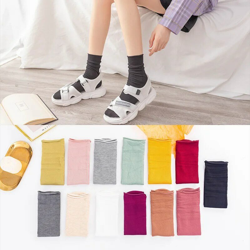 Тонкие модные свободные носки 28 цветов, неоновые яркие уличные длинные женские носки, крутые студенческие офисные женские носки для весны и...
