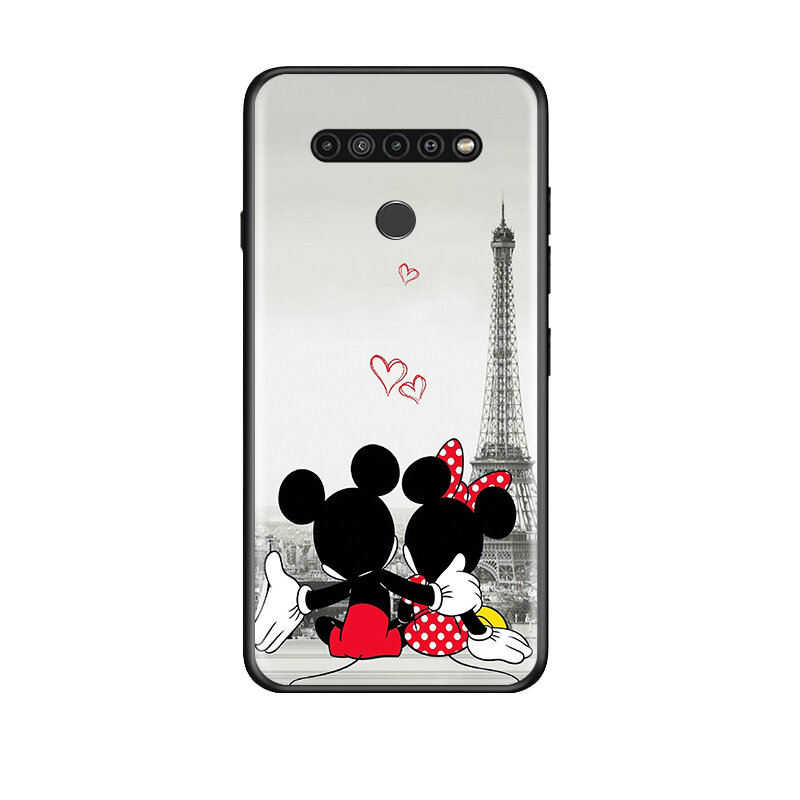 Mickey Minnie en Londres para LG G8 G8S G8X V30 V35 V40 V50 V60 ThinQ Q60 K40 K50 K30 K41 K51 K61 K71 K92 teléfono negro caso