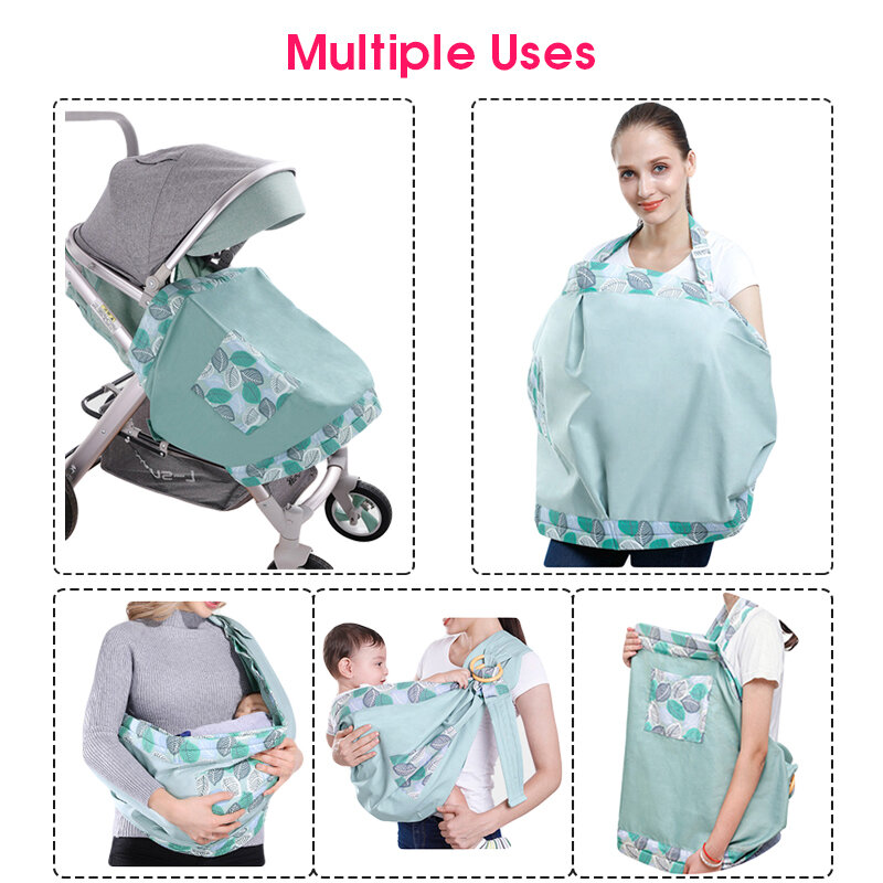 Écharpe pour nouveau-né à double usage, porte-bébé en maille pour allaitement jusqu'à 130 lb (0-36M), accessoires pour bébé, sacs