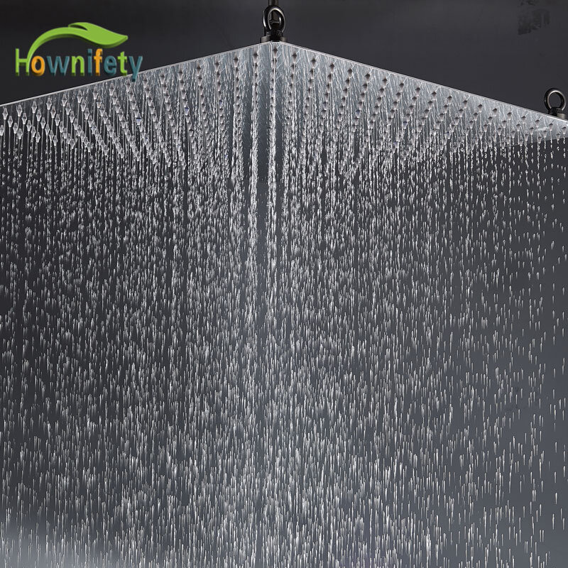 20 Cal duża głowica prysznicowa prysznic wody opady deszczu typ kwadratowy akcesoria łazienkowe/prysznicowe obrót ze stali nierdzewnej mocowanie sufitowe