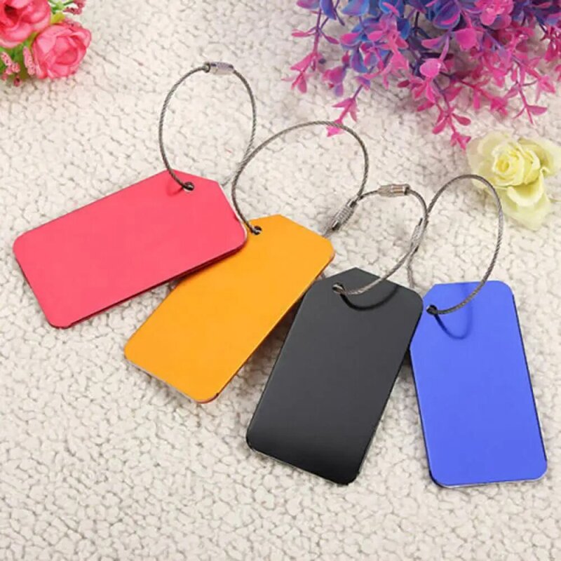 2019 New Fashion Luggage Bag Tags Address Holder Secure ID Label Travel Aluminum Metal New Yellow/Black/Red/Blue