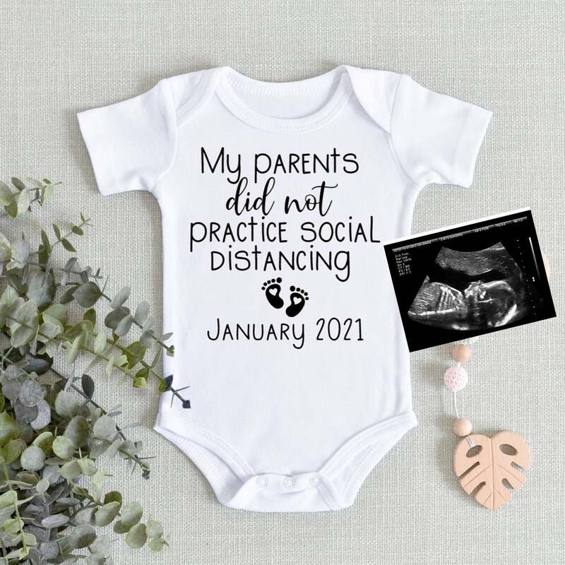 Baby Announcement My Parent's Did Not Practice Social Distancing Baby Bodysuit Summer Short Sleeve Fashion Pregnancy Reveal