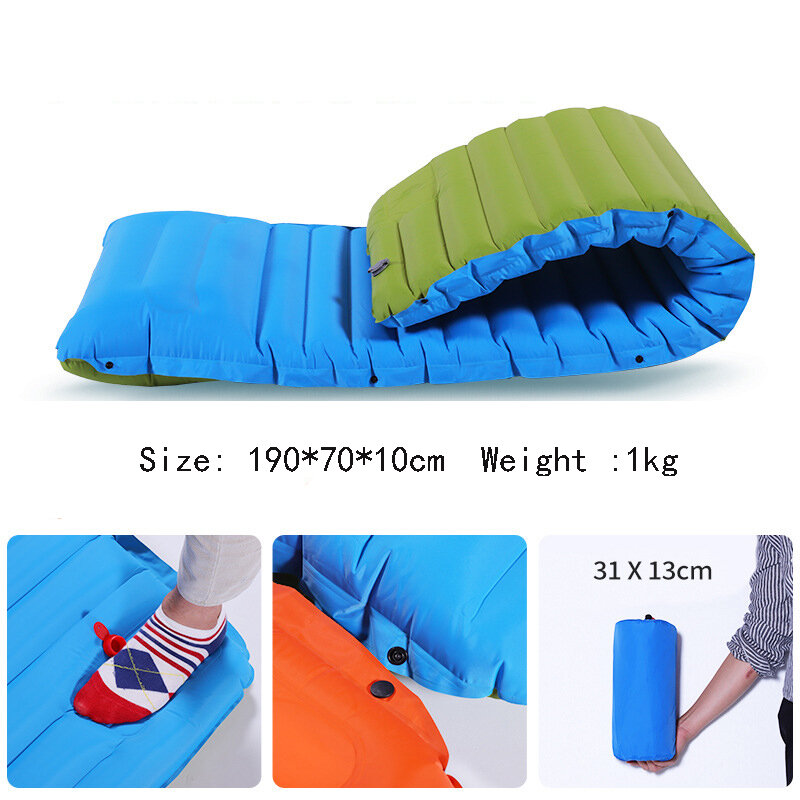 Outdoor Camping Matte Aufblasbare Matratze Klapp Bett Reise Schlafen Matte Tragbare Isomatte Air Kissen Wandern Ausrüstung