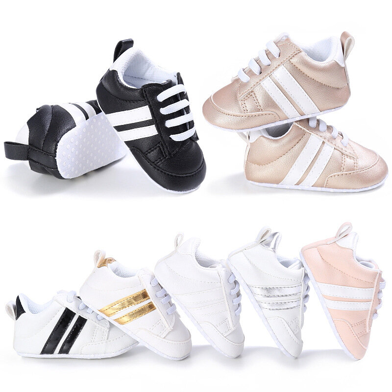 New Baby Kid Girl Boy Crib Sport Shoes Unisex Infant Lace Up Casual Shoes 0-18 M