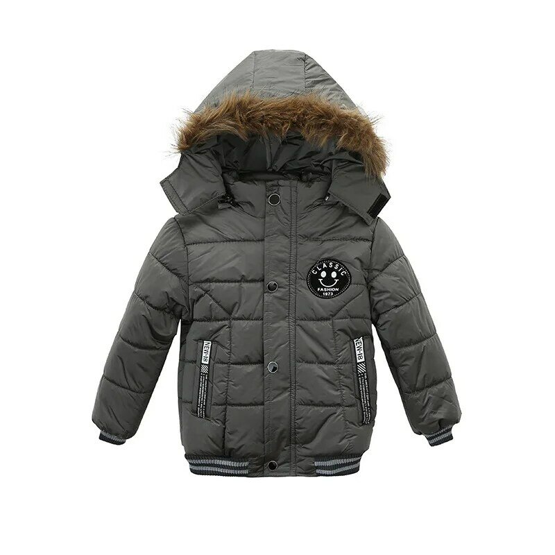 Jaqueta infantil de algodão para meninos, casaco de inverno mpoliéster para crianças, roupa de inverno para crianças pequenas