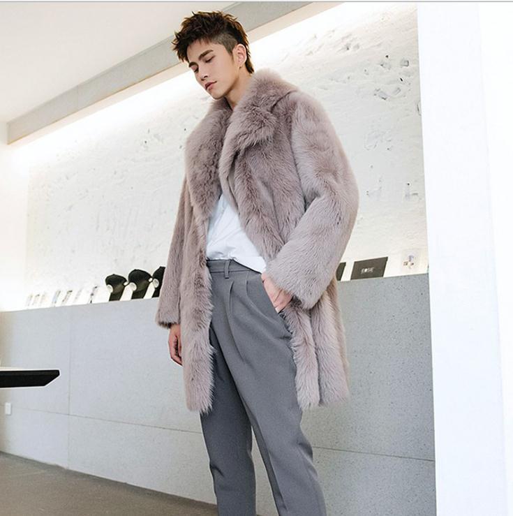男性用のエレガントな模造毛皮コート,紳士服,新しいファッション,紳士服k1565