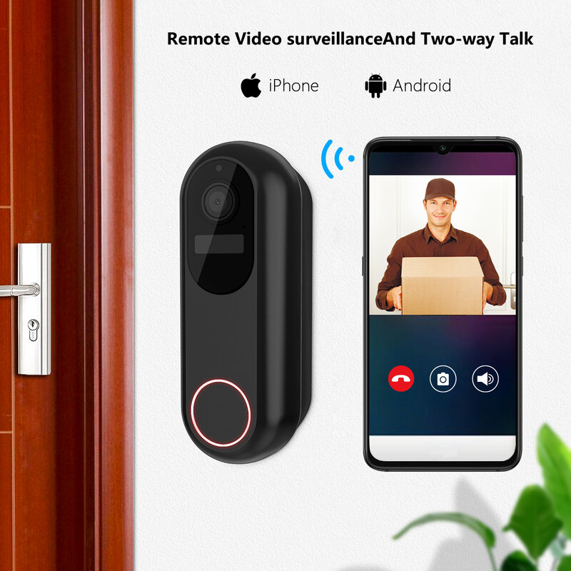 Дверной звонок Tuya с двумя камерами, Wi-Fi, 2,4 ГГц, водостойкий, IP68