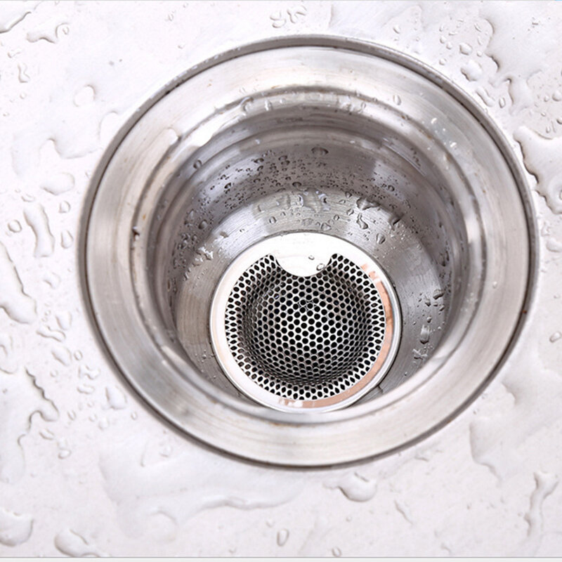 3 Ukuran Dapur Stainless Steel Sink Saringan Tiriskan Lubang Filter Mesh Perangkap Bathtub Shower Limbah Stopper Drainase untuk Dapur