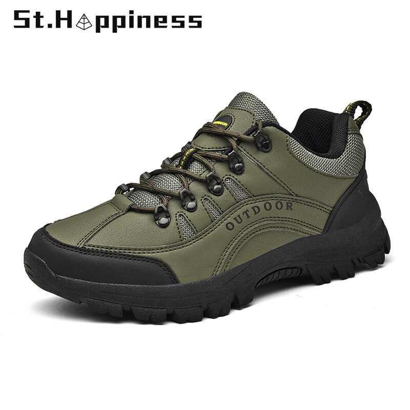 Chaussures de marche légères en cuir pour hommes, baskets antidérapantes décontractées pour l'extérieur, chaussures de randonnée Zapatos Hombre, grande taille 49, nouvelle collection 2021