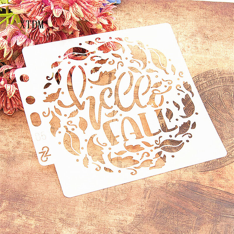 Fall plastic mold shield DIY cake scrapbook stencils hollow Embellishments printing lace ruler Valentine's Day
