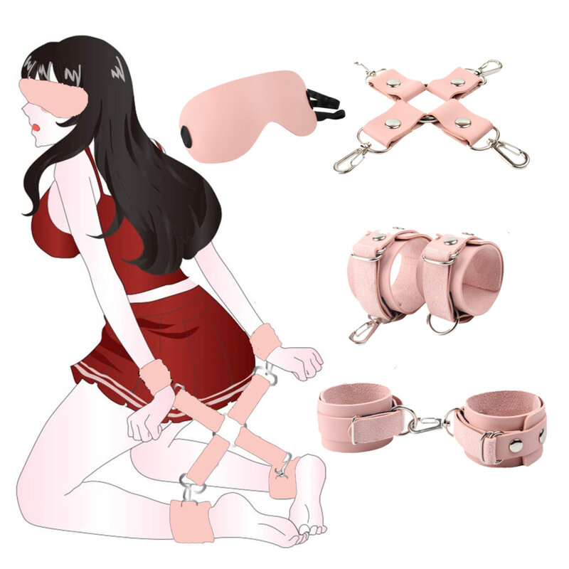 Удерживающее устройство ремни костюм бондаж наручники розовый кожаный БДСМ игры для взрослых секс-игрушки для пар игры для взрослых