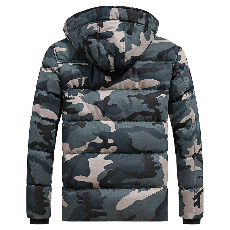 Parkas de camuflaje grueso para hombre, chaquetas con capucha acolchadas de algodón, abrigo táctico militar cálido, novedad de invierno