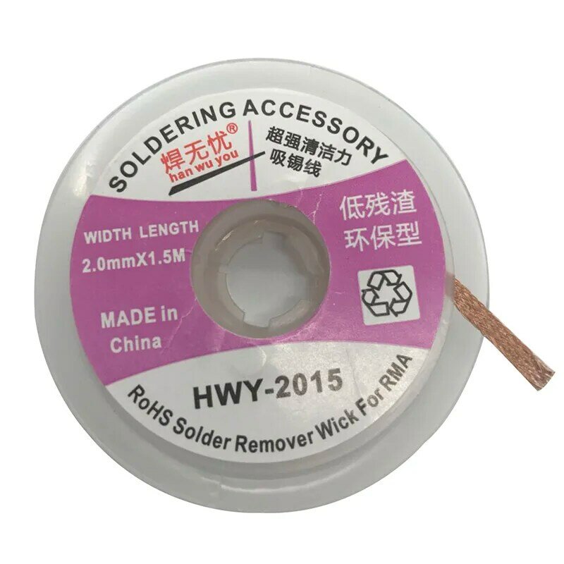 1PC Desoldering Braid Solder Remover Wick BGA Desoldering Wire Bra Worldwide  2.0mm