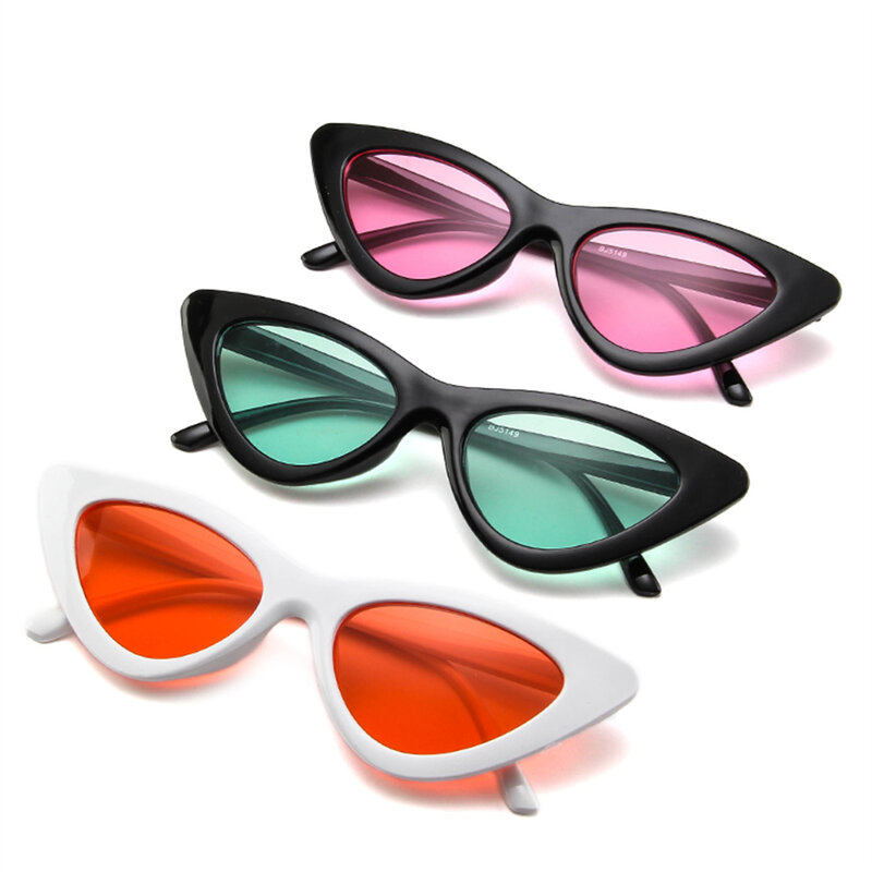 고양이 눈 삼각형 선글라스 여성 레트로 여성 안경 UV400 태양 안경 Streetwear 동향 패션 숙녀 Glasse
