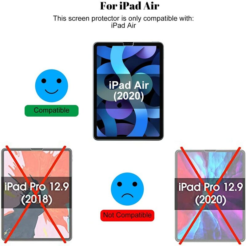 4 Vidro temperado Protetor de Tela Para O iPad de Ar 10.9 iPad 2 3 6 7 8th Pro 9.7 10.2 10.5 11 Polegada Mini 5 Película Protetora 7.9 Tablet