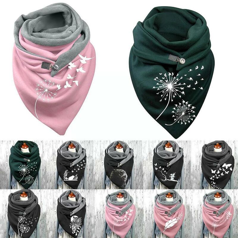 女性のためのファッショナブルなプリントスカーフ,女性のスカーフ,レトロなボタン,多機能,ショールx7z9